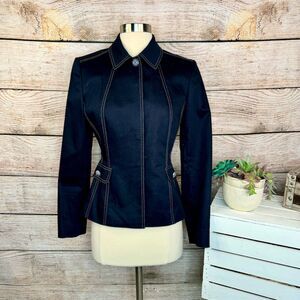 Tahari Arthur S. Levine Women's Black Military Blazer Jacket Size 4